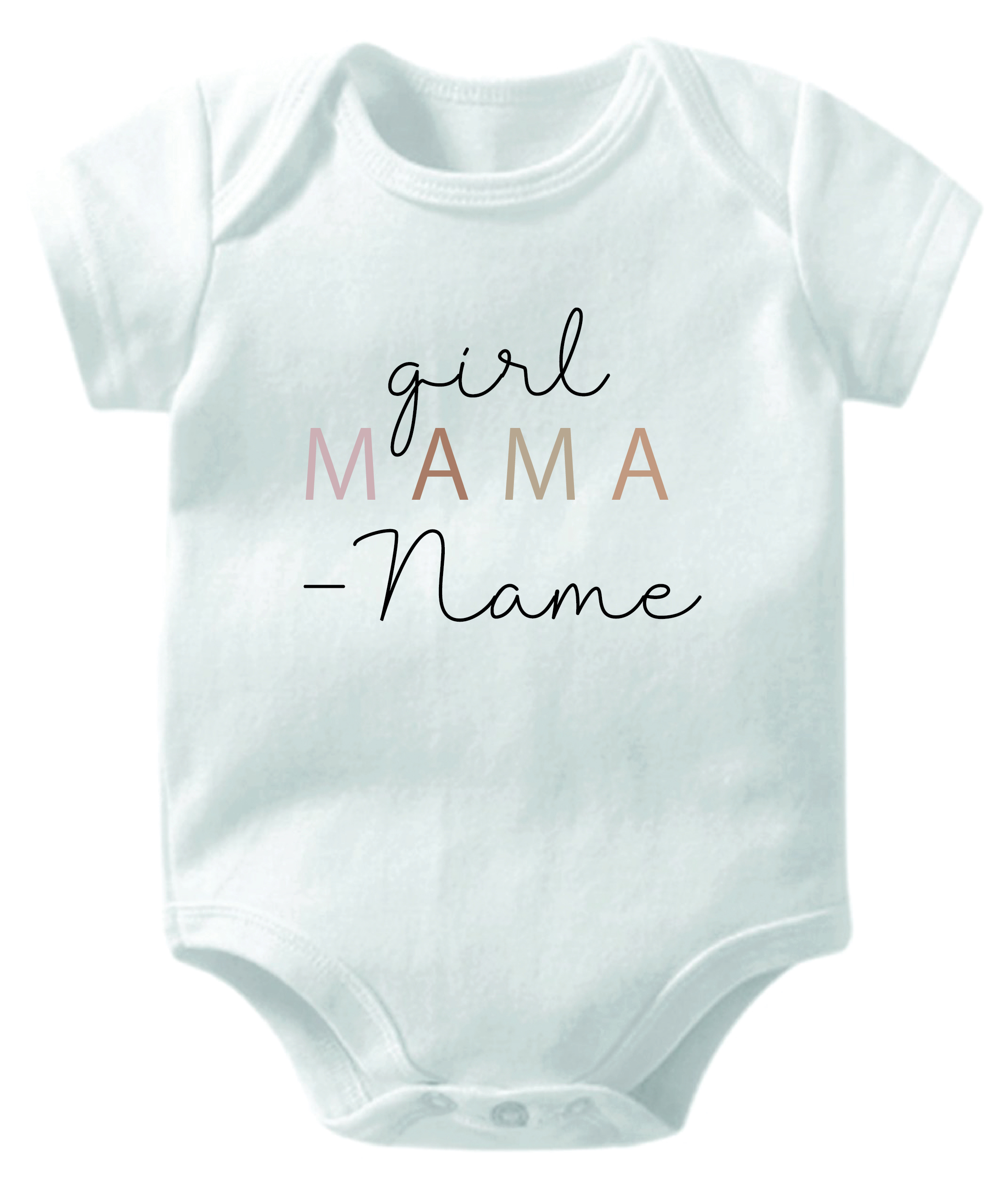 Personalised Baby Girl Mama White Cotton Baby Romper